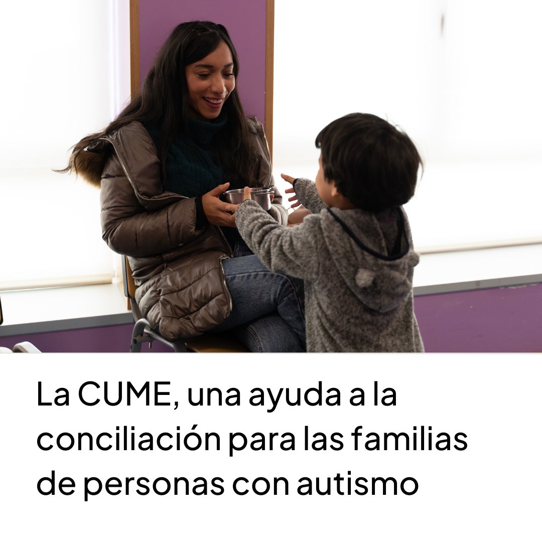 Autismo_Espana's tweet photo. Las madres y padres de menores con #autismo y grandes necesidades de apoyo soportan más carga de cuidados y muchos tienen que reducir su jornada laboral o dejar su trabajo. La prestación #CUME puede ser una gran ayuda a la conciliación para estas familias👉https://t.co/uZQ4Irdsn6 https://t.co/3w4DeKEEbl