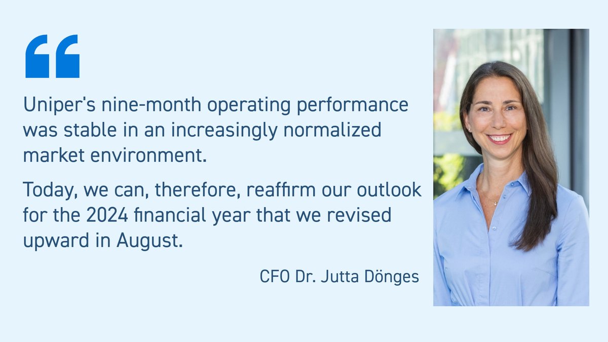 📈 Our financial results for the first 9 months of 2024 have been released!

Adjusted EBITDA: €2.176 billion

Adjusted net income: €1.284 billion

Progress in coal exit: Ratcliffe-on-Soar and Heyden 4 power plants closed

🔗 uniper.energy/news/uniper-re…

#financialreport