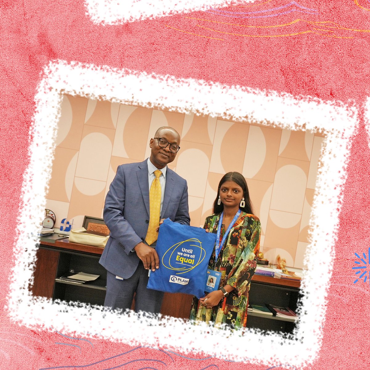 Plan_Bangladesh's tweet photo. Khushi, A young leader has stepped into the role of Mr. Abdoulaye Seck, the Country Director of World Bank @WBBangladeshCD for Bangladesh &amp; Bhutan for a day and worked with her throughout an inspiring takeover event. #IDG2024 #girlstakeover2024 #PlanInternationalBangladesh https://t.co/vWmGfcWIlx