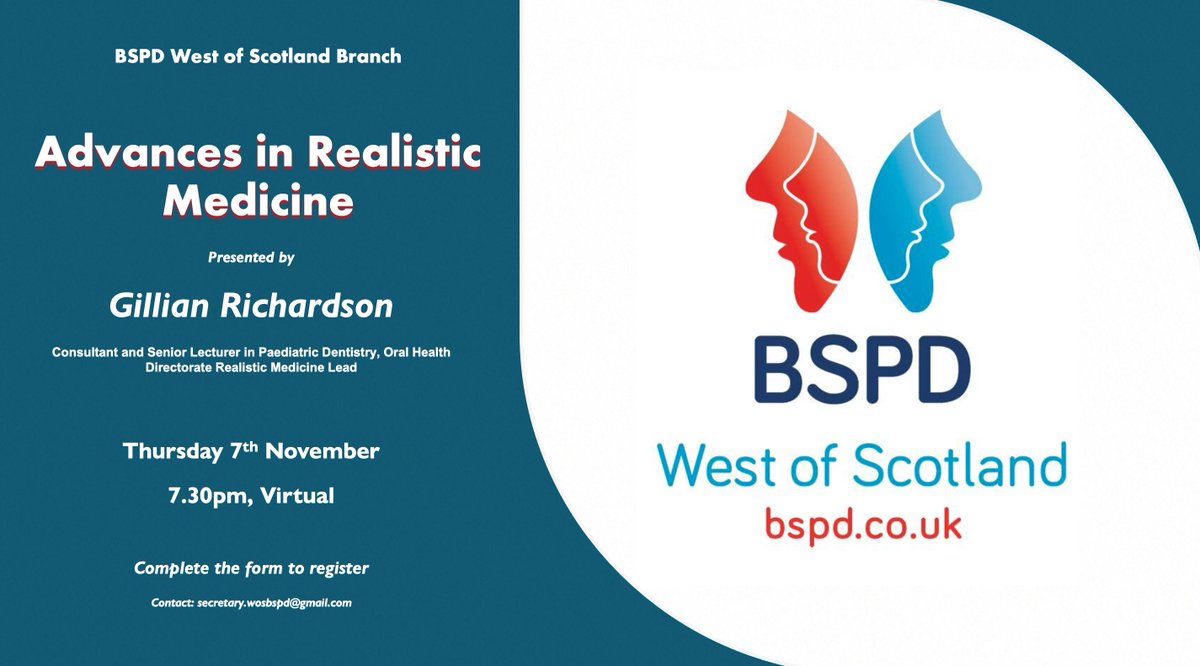 BSPDWOS's tweet image. Please see the poster for out upcoming webinar:
✨Advances in Realistic Medicine✨
📅 07/11/24
👩🏫Presented by Gillian Richardson
📍Virtual
Follow the link to register:
forms.gle/w3uX8a294xLdAn…