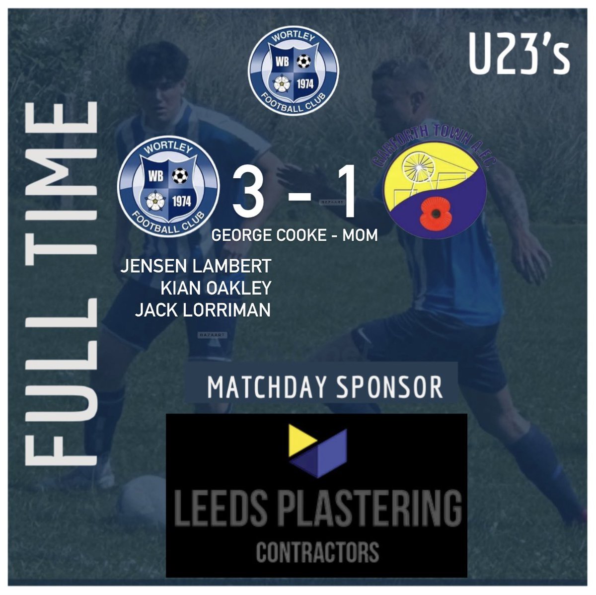 Another fantastic result for our under 23 team who continue a impressive start to the season as they approach the half way stage. 3-1 against Garforth town who took a early lead but our lads showed great spirit and fought hard in a solid contest.