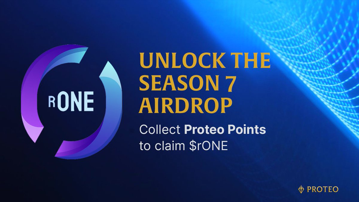 ProteoDefi's tweet image. 1/6 🚀 Exciting news! 

The next airdrop in ProteoDefi's Season 7 will be $rONE, the governance token for @OneDex_X and the @OneFinityChain. 

Let’s dive in and explore what makes $rONE so special and how it empowers our community. 👇
