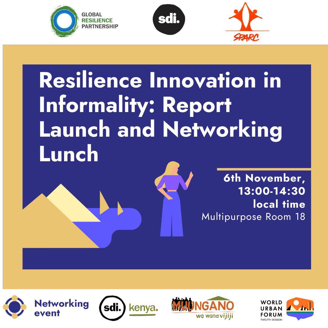 I will be a panelist, alongside an esteemed lineup of speakers, at the Resilience Innovation in Informality Report launch. #WUF12Egypt

📌 6 November
⏲ 13:00-14:30 CAT
📍Cairo, Egypt (Multipurpose Room 18)

📖 Learn more: bit.ly/3C0pmcD

#UrbanResilience #WUF