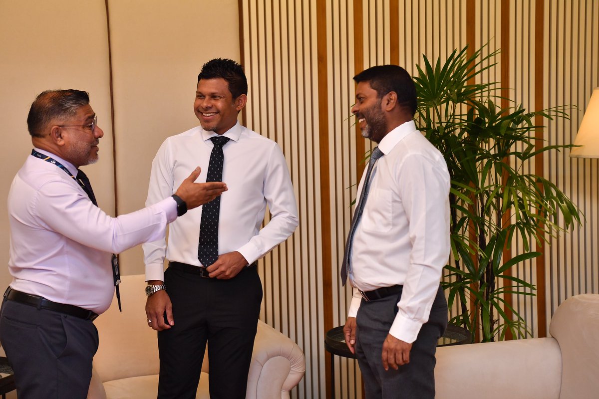 presidencymv's tweet photo. Vice President Uz @HucenSembe departs for Kulhudhuffushi City on an official trip. He will be attending the inauguration ceremony of the "Hashiheyo Raajje" Programme. https://t.co/xkva9Cwlsp