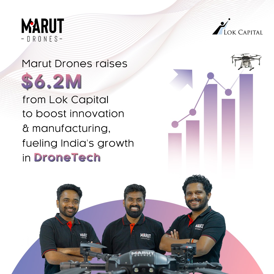 🚀 Big milestone alert!  
With $6.2M raised, we are set to transform agri-drone tech, expand service centers and partner networks in Tier 2-3 cities, and establish Drone-as-a-Service hubs to support rural growth.

Exciting times ahead! 🌱

 #MarutDrones #DroneTech #Agritech