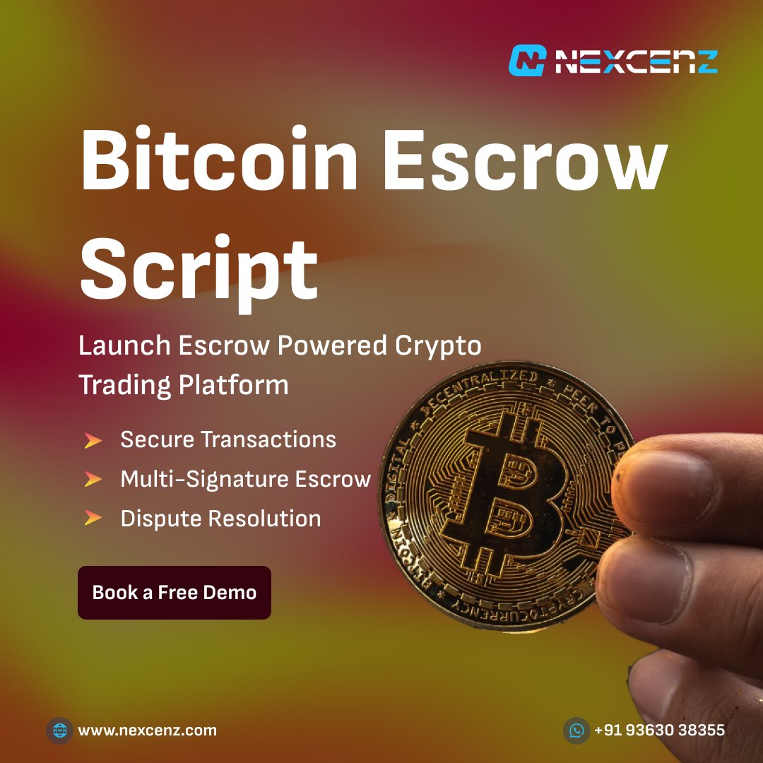 nexcenz's tweet image. Looking to build a secure #Bitcoin escrow platform?Our #BitcoinEscrowScript offers a trusted,transparent solution for #peertopeer transactions.With advanced security features,it ensures safe & seamless deals for #buyers & sellers
Reach Us-nexcenz.com/bitcoin-escrow…
#web3 #bitcoin