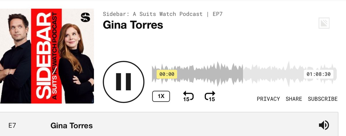 Episode 7 of Sidebar titled “Gina Torres” with Gina Torres (Jessica Pearson) is out now!