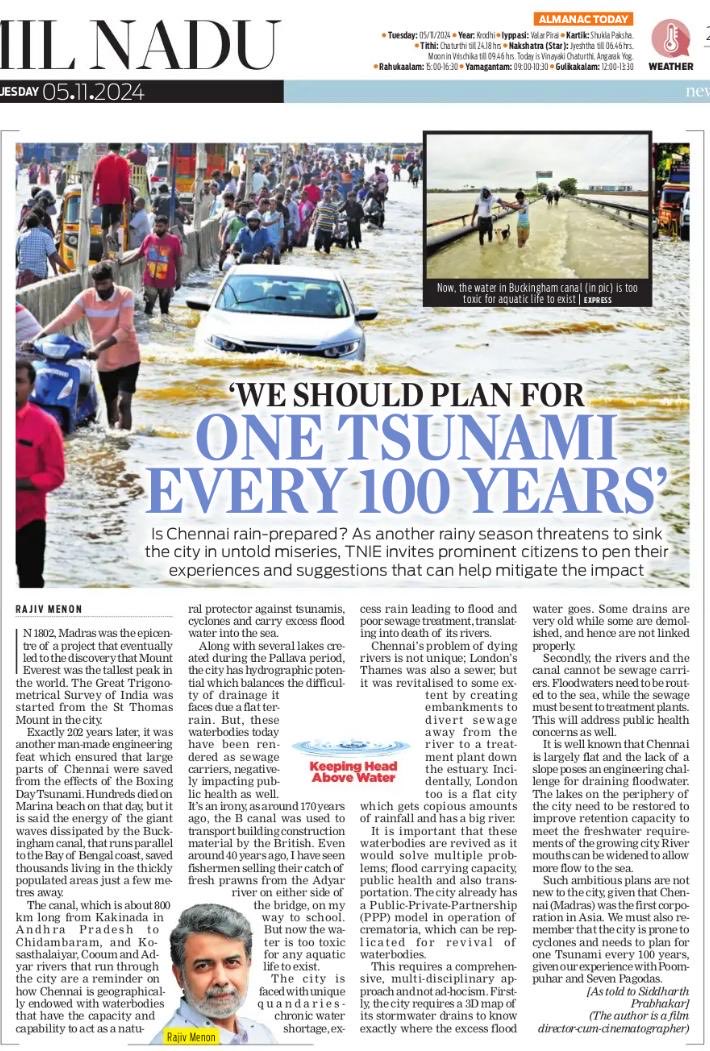 AntoJoseph's tweet photo. As another rainy season threatens to sink Chennai in untold miseries, #TNIE invites prominent citizens to pen their experiences &amp; suggest ways to mitigate impact 

⁦@DirRajivMenon⁩
⁦@NewIndianXpress⁩
⁦@xpresstn⁩

#KeepingHeadAboveWater 

https://t.co/XyU7Slp1oO https://t.co/NWZaFoGRn4