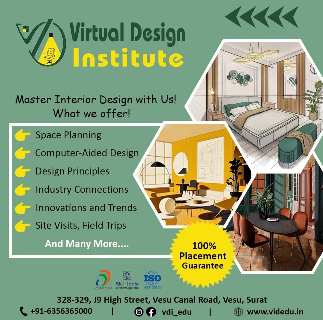 viod_edu's tweet photo. Transform your passion for design into a career that shapes spaces and inspires lives.

Join our Interior Designing Institute and unlock your creative potential today!

📍Visit us at:- 328-329, J9 High Street, Vesu Canal Road, Vesu, Surat
📱 06356365000
🌐 https://t.co/VFTnjGmJRV https://t.co/81mKFBGZCT