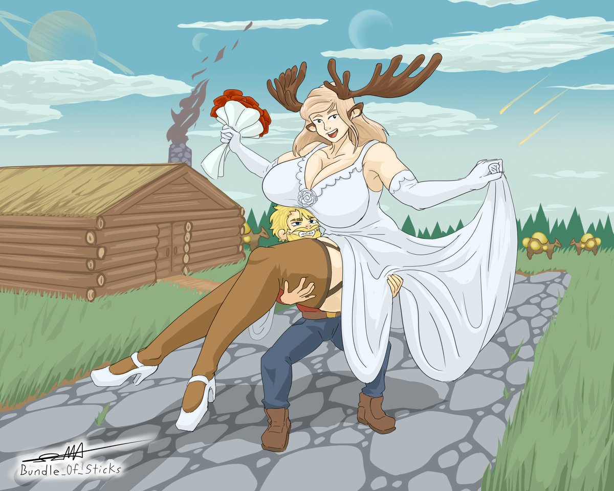 BoSticks2k21's tweet photo. Happy Birthday #Rimworld
a commission for a friend that happen to coincide with the anniversary of Rimworld release
#Moosesian #MoosesianRace #WeddingDress #TallGirl #SizeDifference #monstergirl https://t.co/F2sYbLbLl6