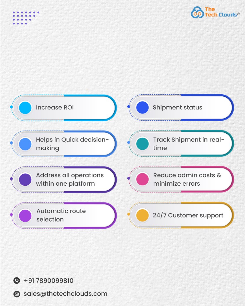thetechclouds's tweet image. Streamline your logistics! Discover how advanced software solutions can boost efficiency, cut costs &amp;amp; elevate your business. From route optimization to real-time tracking, the right tools make all the difference! 
Swipe to learn more! 👉

#LogisticsSolution #LogisticSoftware