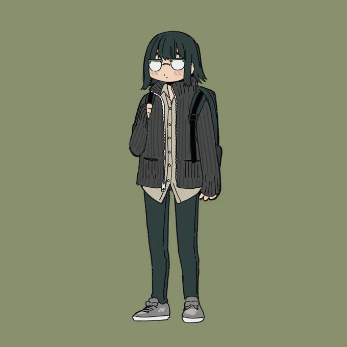 らくがき(最近はトラッドを通り越して、もはやメンズに近い服装が好き) 