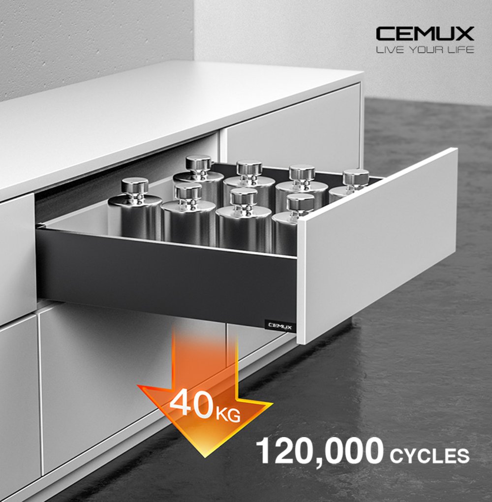 CemuxT's tweet photo. HBOX drawer slide is of superior quality! With a remarkable load capacity of 40 kilograms and 120,000 - times pull - out durability, they are your ideal choice for long - term and stable use.

#furniturehardware #drawersystem #drawerslide #cabinethardware #DrawerRunner https://t.co/ZrhLmdUbNT
