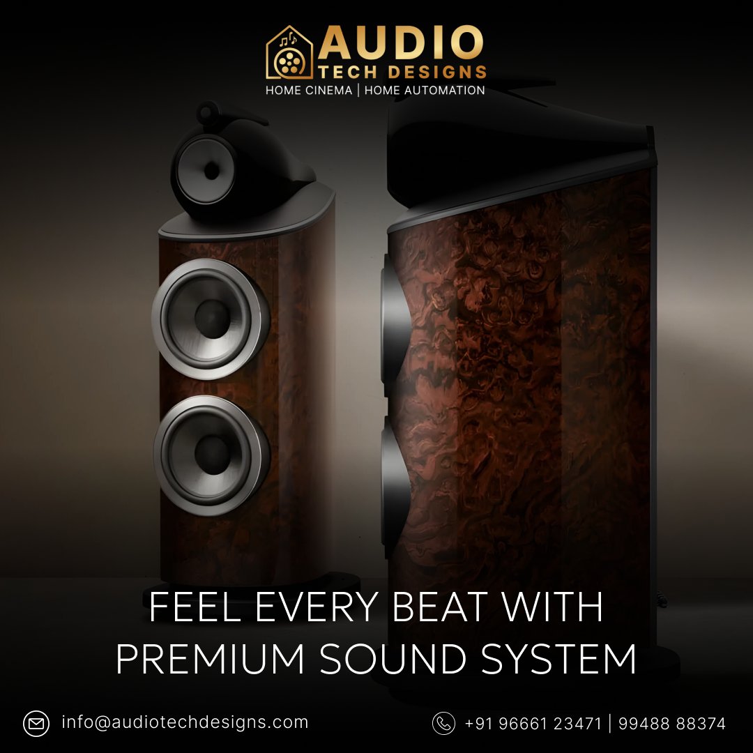 Immerse yourself in every note, every beat. Experience premium sound like never before with Audio Tech Designs. Redefine your audio journey and elevate your space with the ultimate in sound quality.  #PremiumSound #AudioTechDesigns #HomeCinema #FeelTheBeat