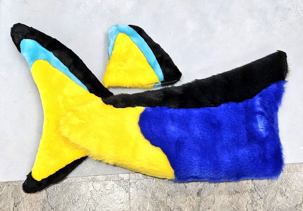 3/4 tails and dorsal fins sewn up!