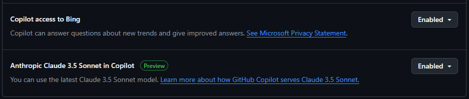 Got access to Claude 3.5 in copilot today, excited to see how it compares to GPT-4o. Enabled Bing, but what's the use case for it?