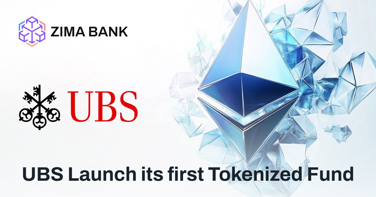 zimabank's tweet photo. 🔉UBS Launch its first Tokenized Fund

On 1st November, UBS Asset management - a leading universal bank in Switzerland announced the launch of its first Tokenized fund offered through - UBS USD Money Market Investment Fund Token (uMINT) built on Ethereum; an in-house tokenization service which seeks to tap into the TradFi+DeFi ecosystem. 

Stay informed with us! 

https://t.co/Zi2a0qVQUu