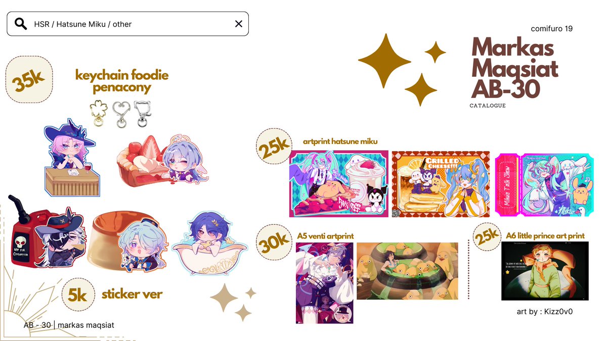qqmuffinz_'s tweet photo. catalogue from our boothmate @Kizz0v0 !

📍AB - 30 Markas maqsiat
📍Both days

#cf19 #comifurocatalogue #hsr https://t.co/KH1Shi6VC8