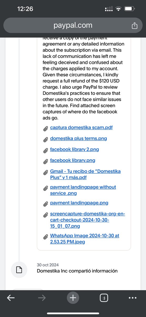 volcarla's tweet photo. A través publicidad en fb @Domestika está llevando a cabo una estafa masiva, @PayPalMexico @AskPayPal son cómplices? recurro a uds por protección en transacciones y me negaron el reembolso 2.506,81 MXN de un servicio que cobraron sin mi consentimiento @Profeco @AtencionProfeco https://t.co/Zd556xaQE0