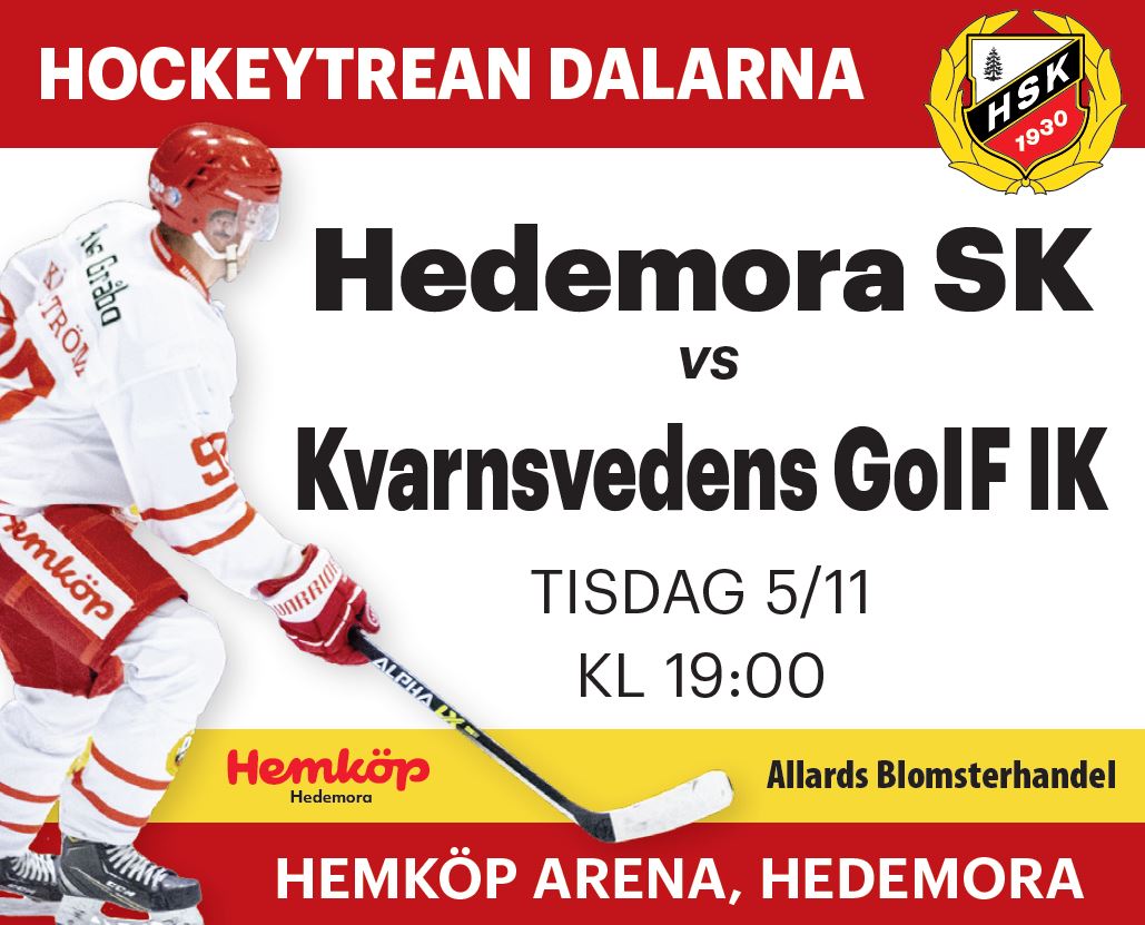 hedemorask's tweet photo. GAMEDAY!
Tisdagsmatch hemma i Hemköp Arena när det vankas derby mot Kvarnsveden

Välkomna!
#hedemora #borlänge #kvarnsveden https://t.co/XXLybAzTvw