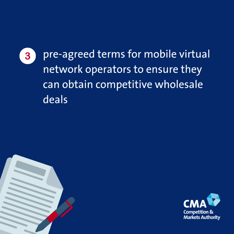 CMAgovUK's tweet photo. We’ve provisionally found that #Vodafone and #Three could address our competition concerns through a multi-billion-pound network investment commitment and customer protections.

Swipe to see what our remedies would require the companies to do.

Read more: https://t.co/eTaSQBNT9v