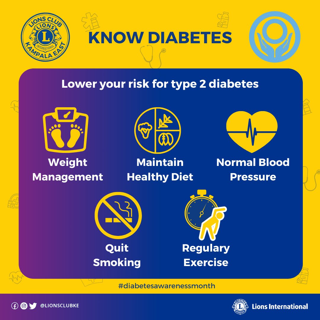 Take control of your health and lower your risk of type 2 diabetes! 💪🏽Small changes make a big difference. #DiabetesAwarenessMonth #LionsFightDiabetes #KnowDiabetes #LionsClubs