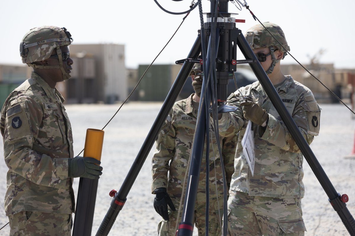 TFSpartan's tweet photo. Our Soldiers set up a Terrestrial Transmission Line of Sight Radio System (TRILOS) for the first time in CENTCOM earlier this year, advancing the Army's transformation efforts. #ArmyInnovation #TaskForceSpartan #ArmyStrong https://t.co/NrwDOSTjtt