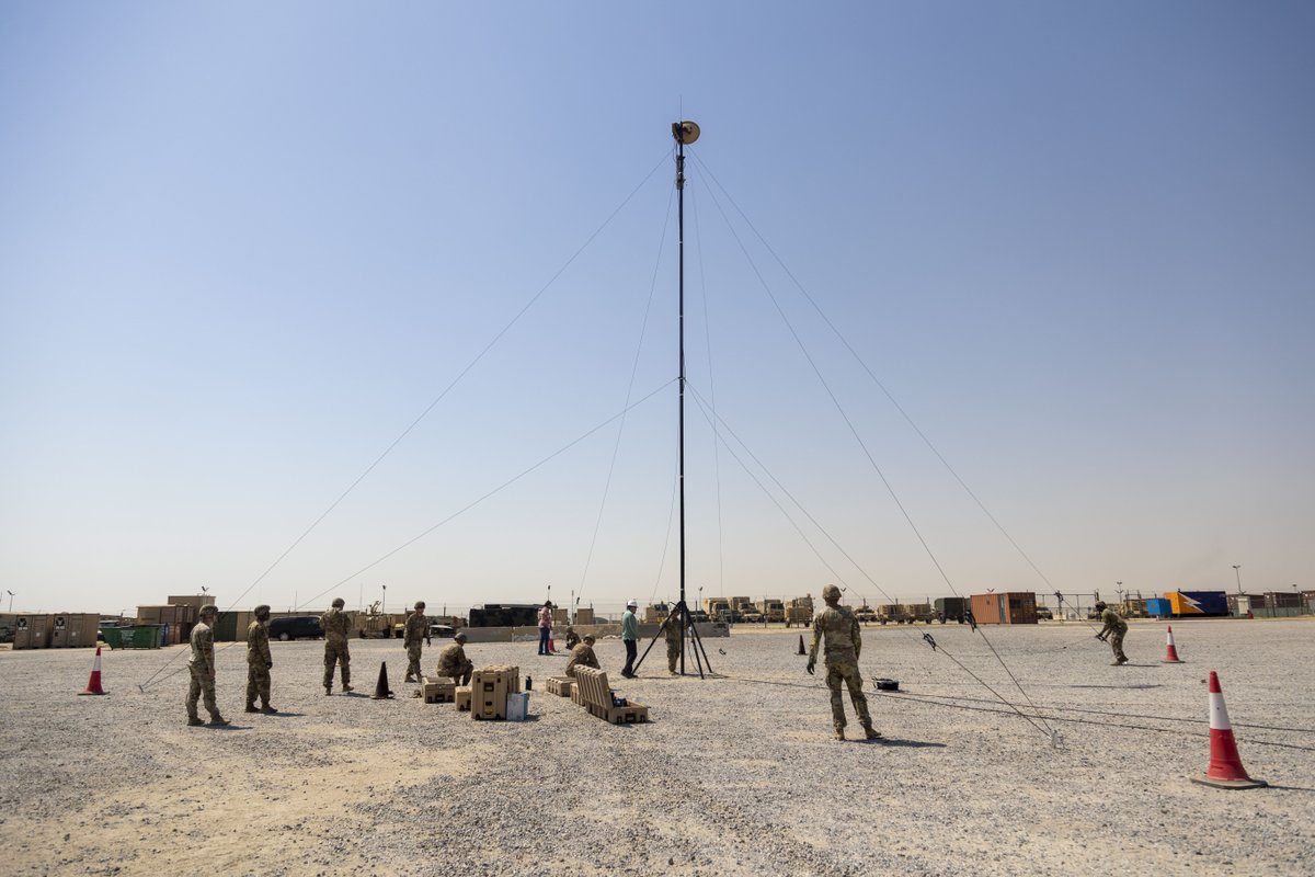 TFSpartan's tweet photo. Our Soldiers set up a Terrestrial Transmission Line of Sight Radio System (TRILOS) for the first time in CENTCOM earlier this year, advancing the Army's transformation efforts. #ArmyInnovation #TaskForceSpartan #ArmyStrong https://t.co/NrwDOSTjtt