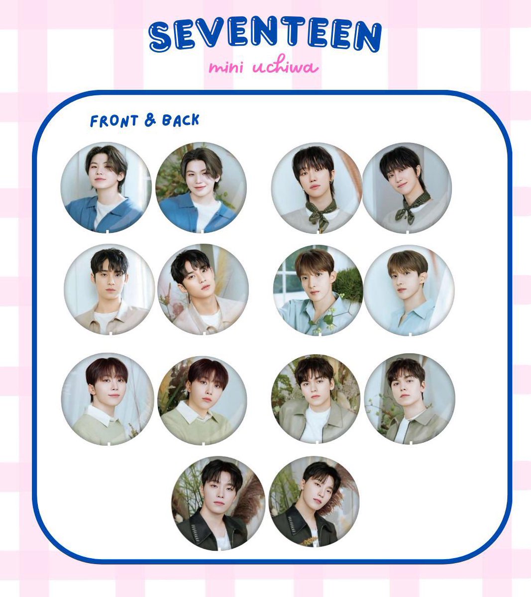 hoonawinky's tweet photo. back to back print seventeen mini uchiwa. check link to order 🫶🏻 https://t.co/t4fJzfEQx3 https://t.co/dB192eEEKO