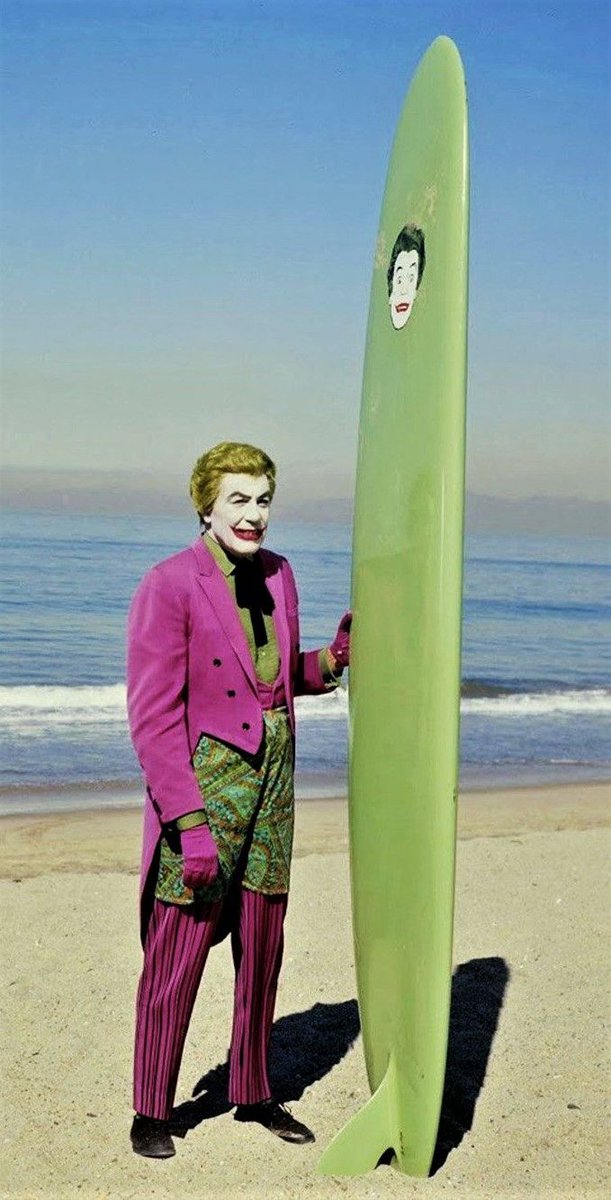 Cesar Romero in a unbelievable shot as the Joker on Batman in 1966