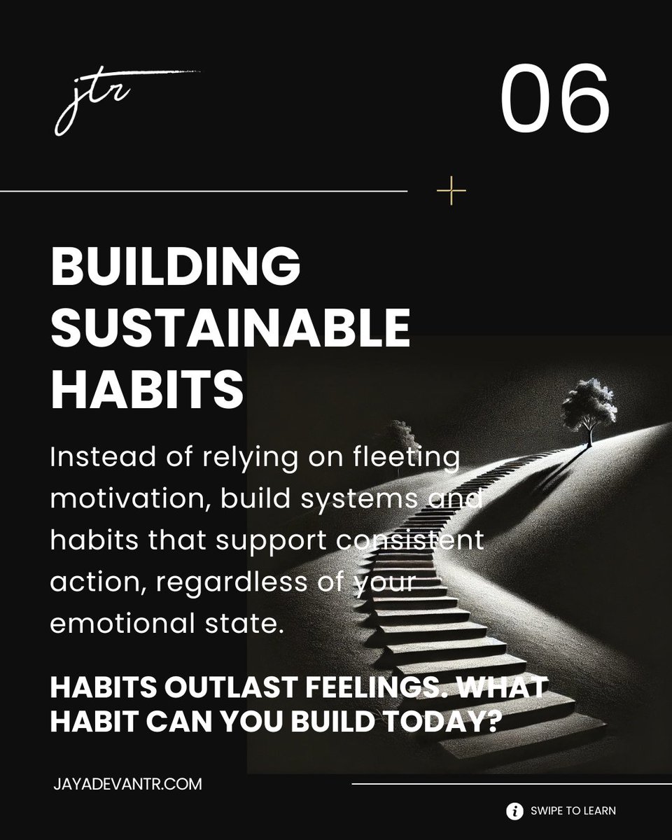 Jayadevan_TR's tweet image. Motivation isn&apos;t reliable—it&apos;s like building your life on sand. 🏖️ What if instead of chasing the high, we build systems that work even on our worst days? Small changes, major impact. Ditch the rollercoaster. #ConsistencyOverMotivation #SteadyProgress 🚀 Share your system!