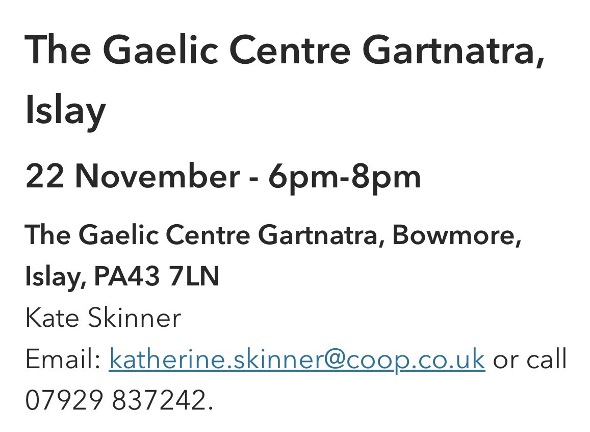 Member events are coming to #Lochgilphead and #Islay! #JoinIn #OurCoop