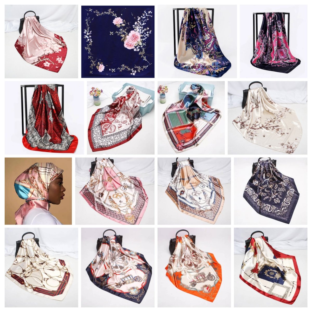 Ummammarr's tweet photo. Our vintage collections provides a wide range of digital printed satin square scarf.
Available in 52 prints
Price:6,500 naira
Size:90 x 90cm
Location:Abuja
Send a dm or click link in bio to place  order https://t.co/u5PDXKtyCP