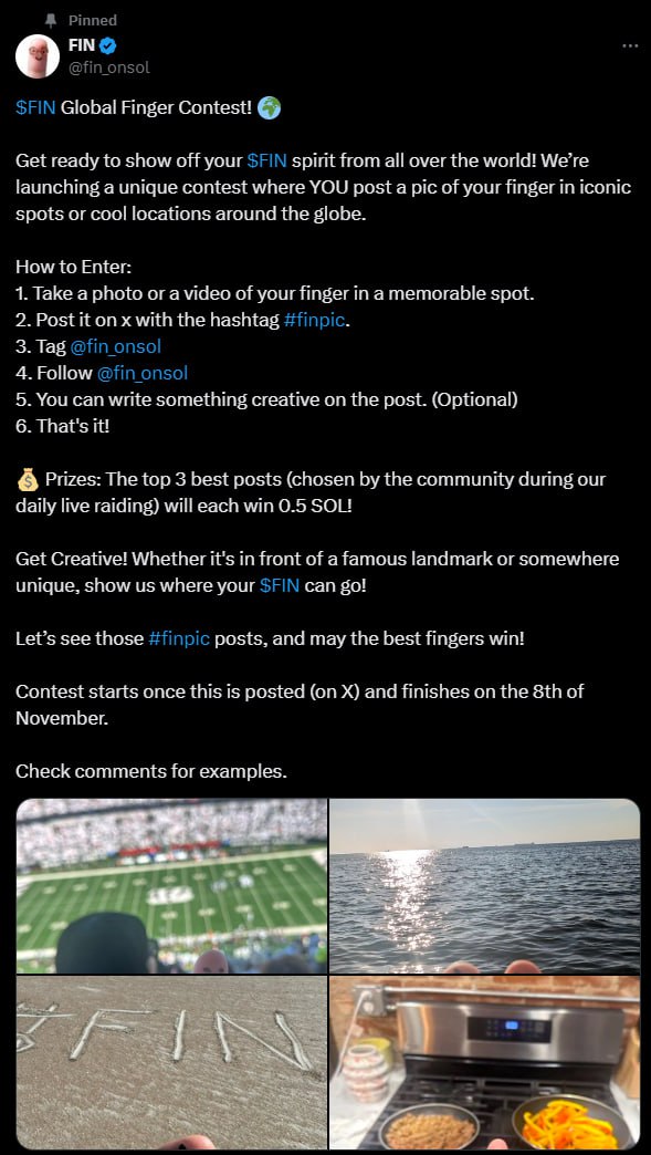 iwannis2's tweet photo. @SolJakey Join the $fin contest
WIN 0.5 SOL
@fin_onsol
#finpic https://t.co/KZiWcdlFdm