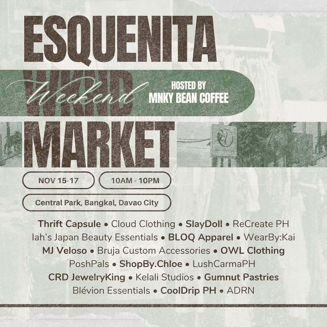 adrnph's tweet photo. Meet you at Esquenita Wknd Market
- Central Park, Bangkal, Davao City from November 15-17, 2024! Great deals await you on physical albums and merch, perfect for the gift-giving season. See you there! 🫶

#davaopopupmarket #davaofleamarket https://t.co/sDzR4F5j1C