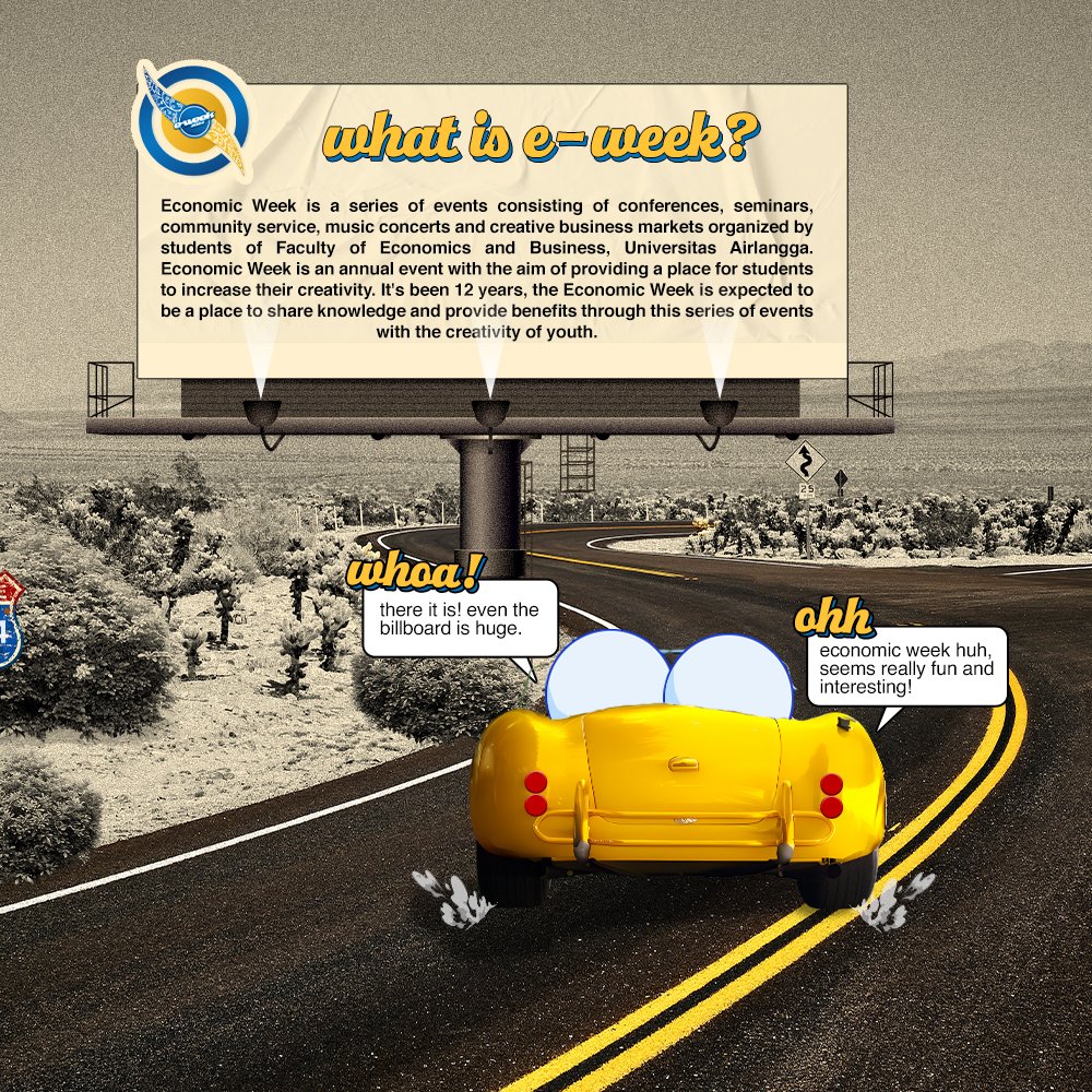 🚗💨 ON THE ROAD TO #EconomicWeek2024!!! Ever wondered what E-week is all about? FEB UNAIR's biggest event is almost here, and it's more epic than ever. Ready to dive in? Reply with what you miss the most about last year! 🕺🎉 

#BringTheEpiphany #ImFactful #FEBSatu #UNAIRHebat