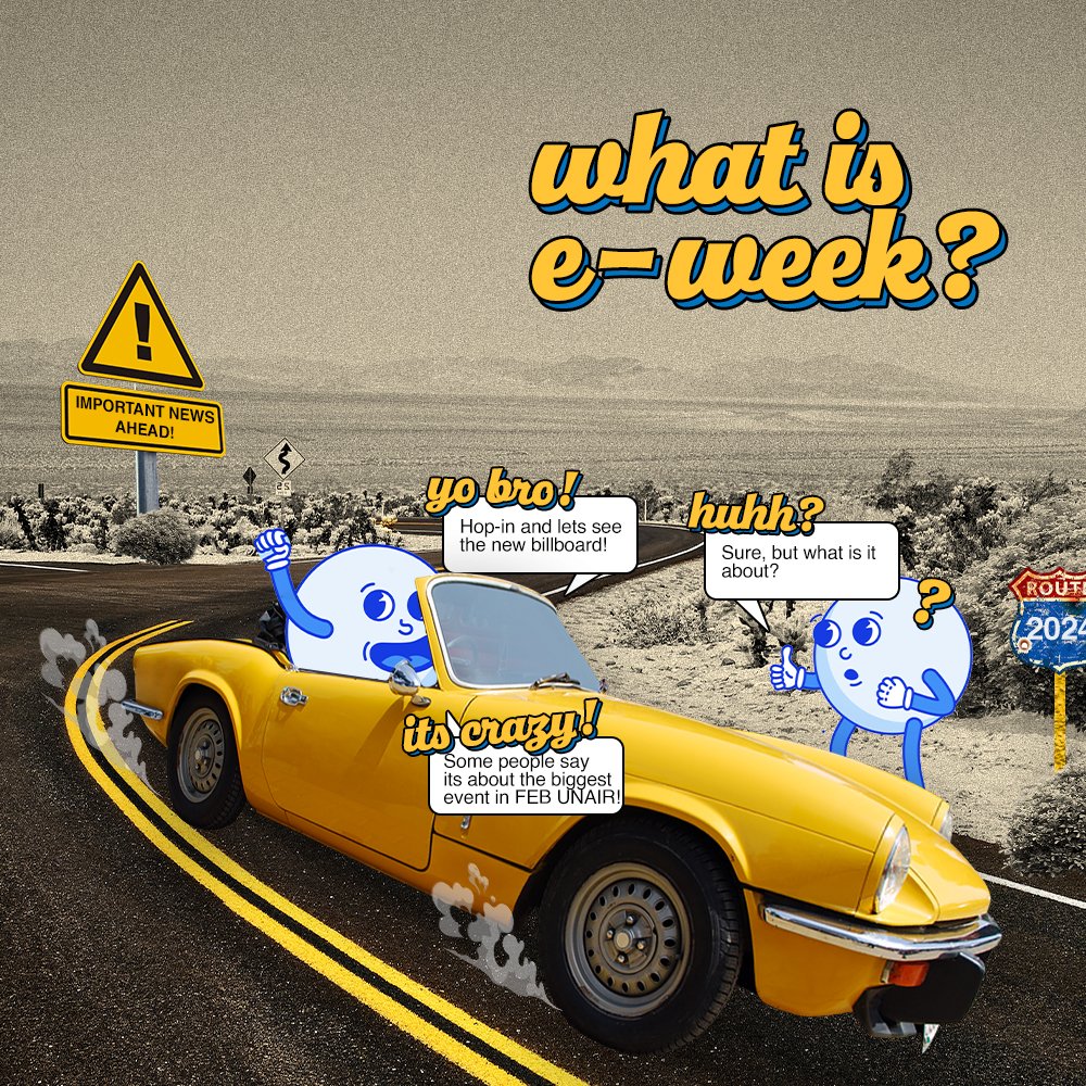 EWeekUnair's tweet photo. 🚗💨 ON THE ROAD TO #EconomicWeek2024!!! Ever wondered what E-week is all about? FEB UNAIR's biggest event is almost here, and it's more epic than ever. Ready to dive in? Reply with what you miss the most about last year! 🕺🎉 

#BringTheEpiphany #ImFactful #FEBSatu #UNAIRHebat https://t.co/eSshN2aR1B
