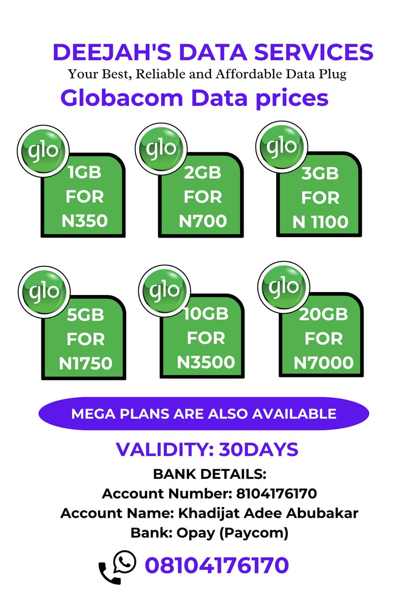 Khadijah_bukar's tweet image. Recharge Anywhere, Anytime! 🔋&quot; Running low on data? No worries! Quick top-ups available—DM us to reload and stay connected.

☎️08104176170

Kindly help patronize and repost this to your timeline fisabilillah 
Jazakumullahu khairan 

#DataTopUp #InstantRecharge