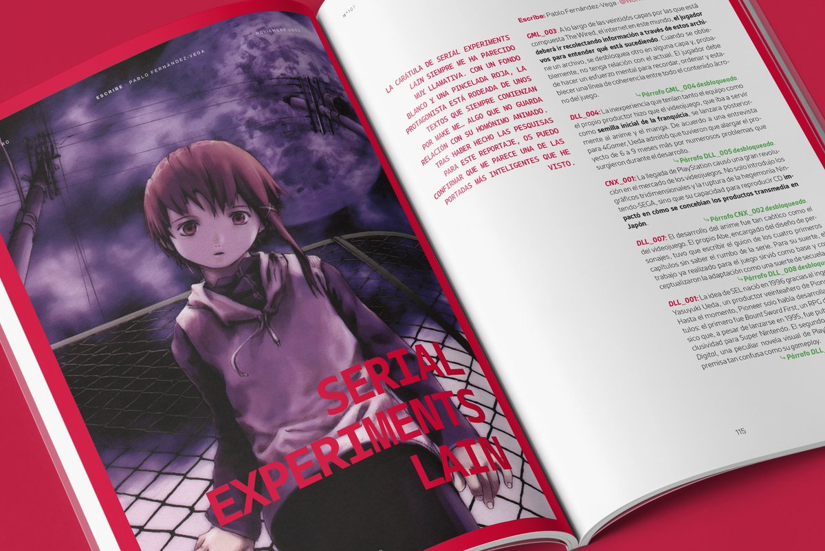 GamesTribune's tweet photo. 👀¡Este es uno de los juegos más raros de Japón!

En nuestro nuevo número, @Wonick99 nos habla de Serial Experiments Lain.

👉Un título de culto para PlayStation cuya experimentación y temas modernos siguen sorprendiendo hoy en día. https://t.co/gTkKMECHjR