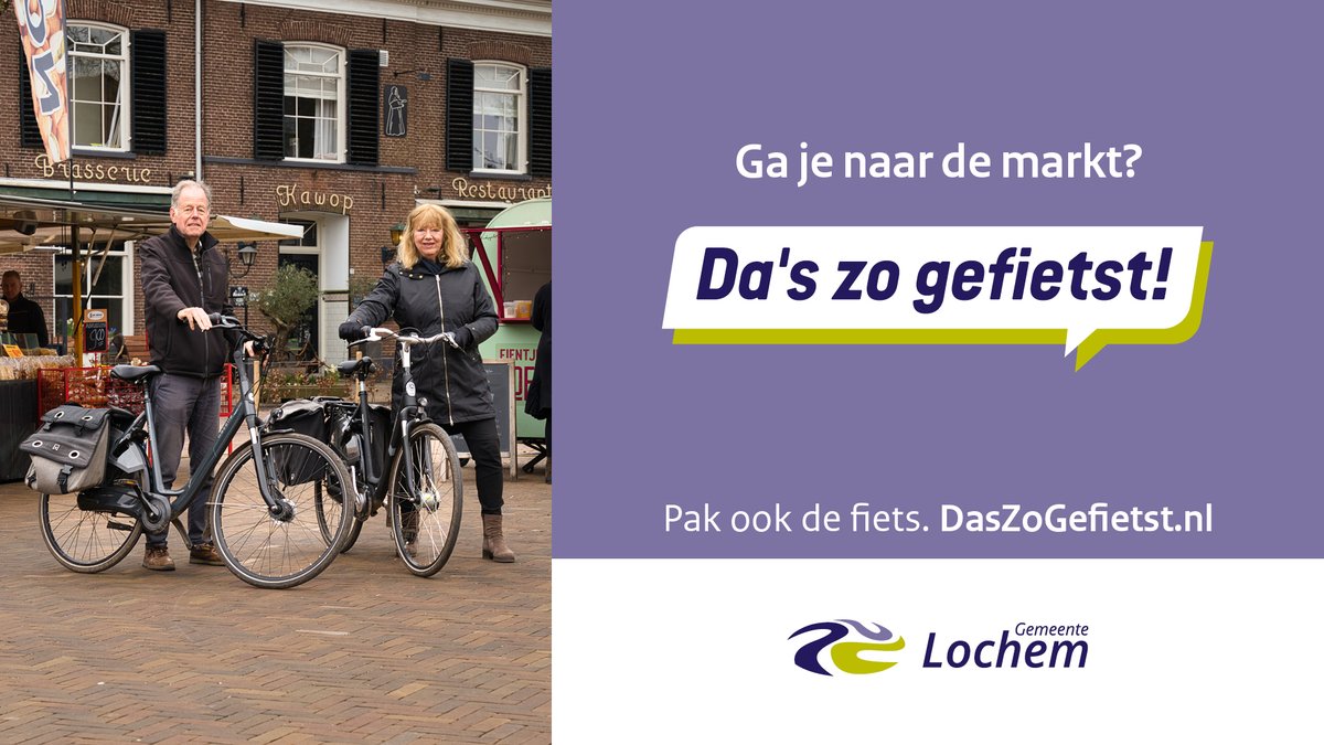Woensdag naar de weekmarkt in Lochem? Da's zo gefietst met dit mooie weer! 🚲☀️