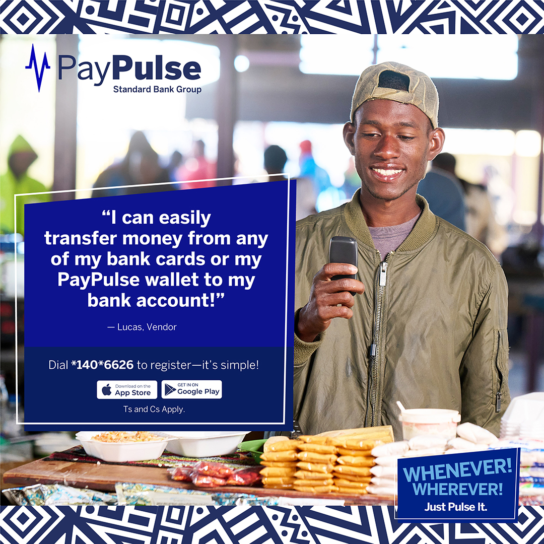 Say YES to easy transfers! With Paypulse, you can transfer money from any bank’s card or PayPulse wallet directly into and Standard Bank account. Find out more on paypulse.na #JustPulseIt #ProudlyBlue