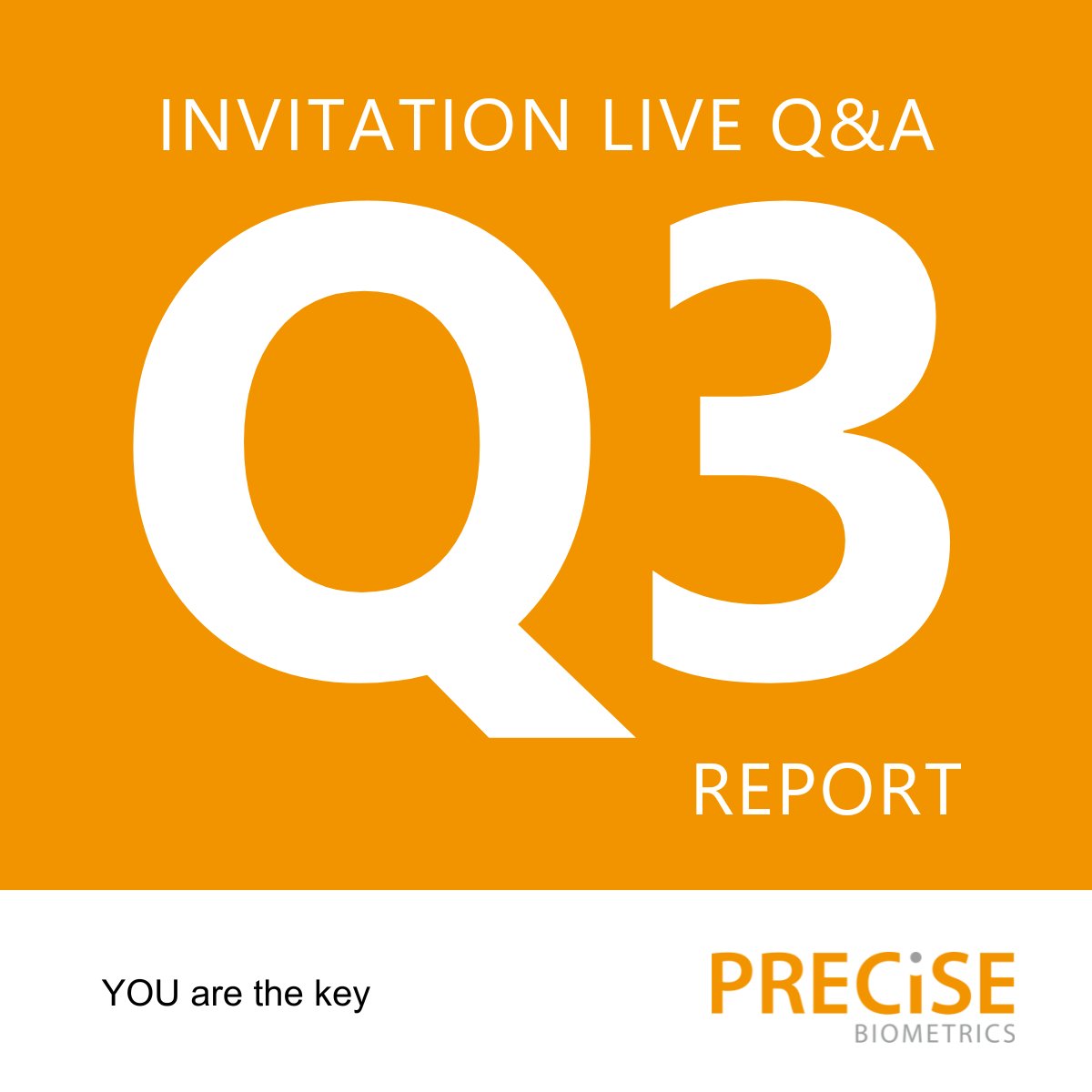 PBiometrics's tweet image. Precise will publish its Q3 2024 interim report on Friday, Nov 15. In addition, the company will release a video interview with CEO Joakim Nydemark and hold a live Q&amp;amp;A session featuring Joakim and CFO Maria Wester.
 
precisebiometrics.com/mfn_news/invit…

#Precise #Biometrics #YOUarethekey