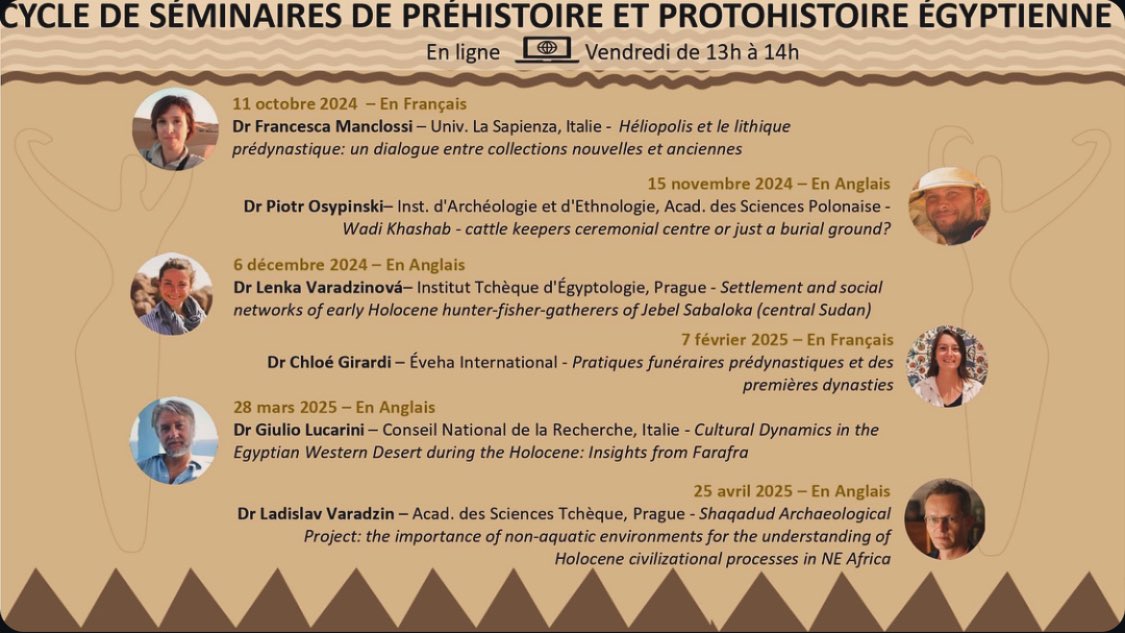 ArcheoNil's tweet image. 📅 Le programme des séminaires Archéo-Nil a été modifié : vous profitez d’une intervention supplémentaire le 15 novembre !
📝 Inscrivez-vous avec le formulaire (docs.google.com/forms/d/e/1FAI…) ou en envoyant un mail à seminaire@archeonil.fr.