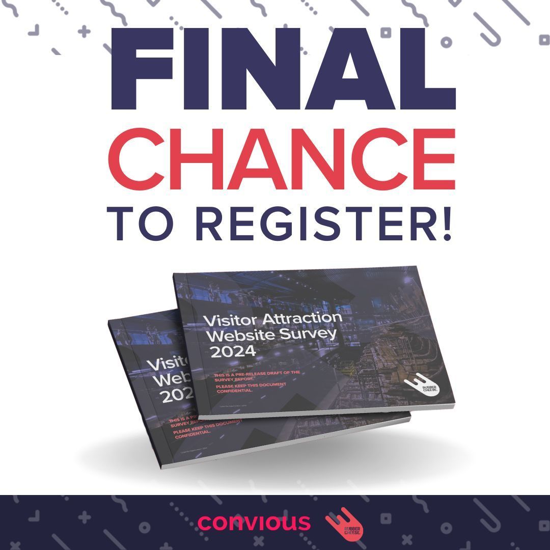 ⏰ FINAL CHANCE TO REGISTER! ⏰
Don’t miss the 2024 @RubberCheese Visitor Attraction Website Report Launch TODAY at 11:00 AM!

Get the exclusive insights! 
Register here 👉 buff.ly/40fPxq6

Sponsored by: @Convious 
#AttractionWebsiteReport