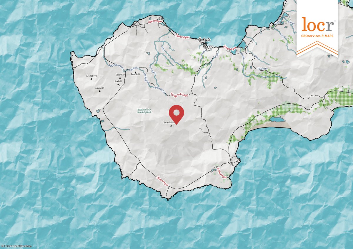 Day 5: Journey #30DayMapChallenge
The Snæfellsjökull volcano is the entrance to a subterranean world in the famous novel "Journey to the Center of the Earth" (1864) by Jules Verne. It is located in Iceland on the Snæfellsnes Peninsula.
#geomarketing #gischat