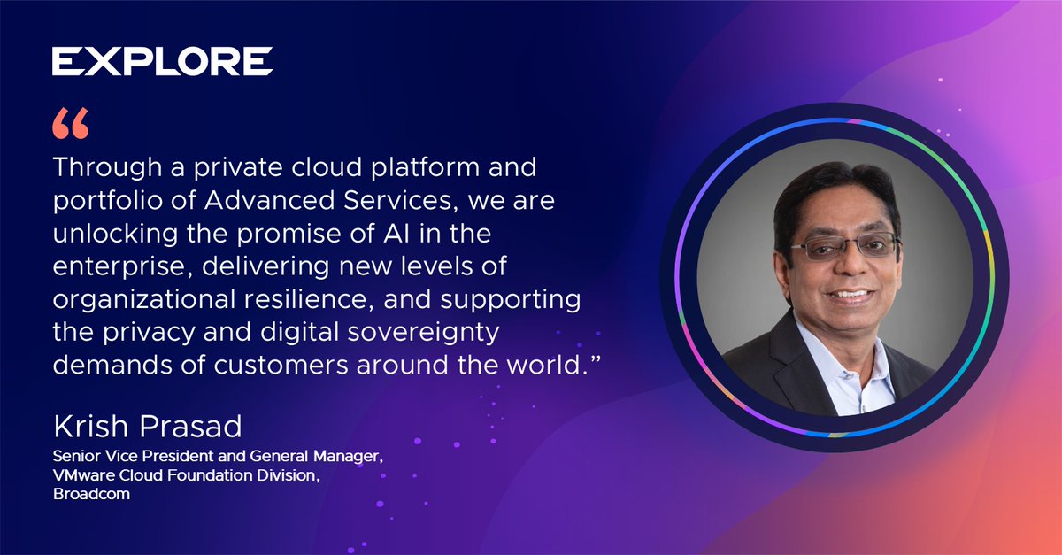 Today at #VMwareExplore, we're announcing new @VMwareVCF private cloud innovations and programs to accelerate enterprises’ AI adoption, cyber resilience, and sovereignty initiatives. 

More in the press release: brcm.tech/3AvoQTJ