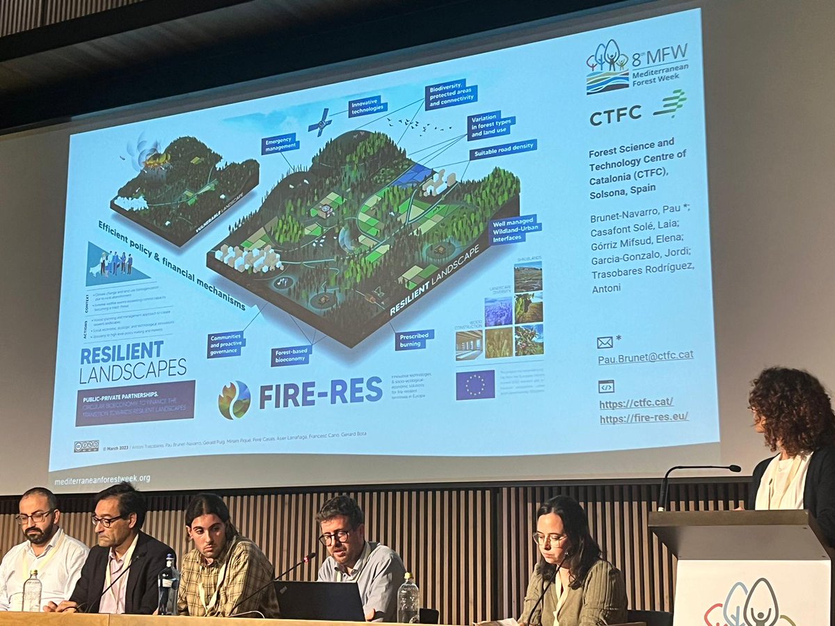 FIRERESProject's tweet photo. Eyes on FIRE-RES👀Session 4 of @medforestweek was a success!🌍Experts united to spotlight wildfire prevention, fuel management &amp; restoration for Mediterranean landscapes 🌿Thanks to Silva Mediterranea @mitecogob @CTFC_info @diba &amp; @FAO Together, building a fire-resilient future! https://t.co/b2h9WV5Mo5