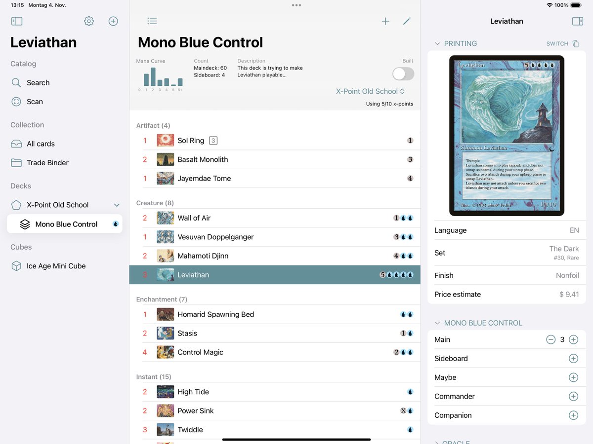 LeviathanApp's tweet photo. Leviathan 1.14 update features a brand new Card detail inspector view and many other minor improvements!
#magicthegathering

The Magic deck &amp; collection manager for Mac &amp; iOS with support for X-Point-Oldschool, Moxfield, Cubecobra and much more:
https://t.co/Z1SNIlv7Vg https://t.co/Xwy6cbaRQs