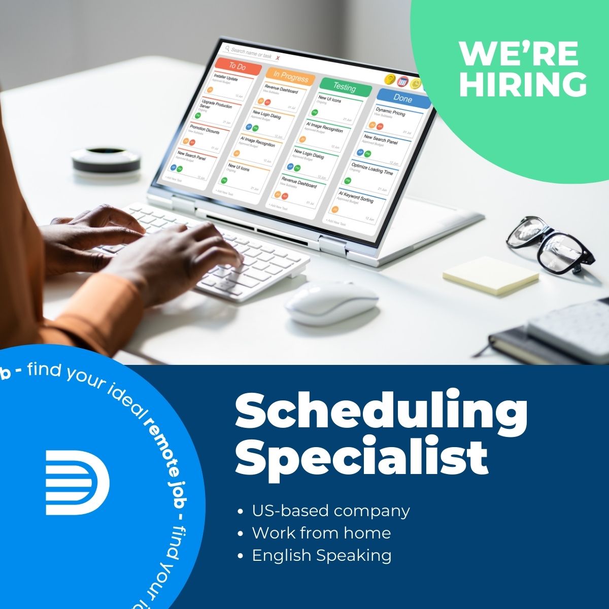 DigitalXecutive's tweet photo. Unite a nuestro equipo! 🚀  Buscamos English-speaking SCHEDULING SPECIALIST.

Postulate ahora https://t.co/kn5XCMKyRw

Trabaja desde donde quieras para empresas de Ee.Uu.    #RemoteWork #TrabajoRemoto #OportunidadLaboral #joboffer https://t.co/CJeRfXrBpE