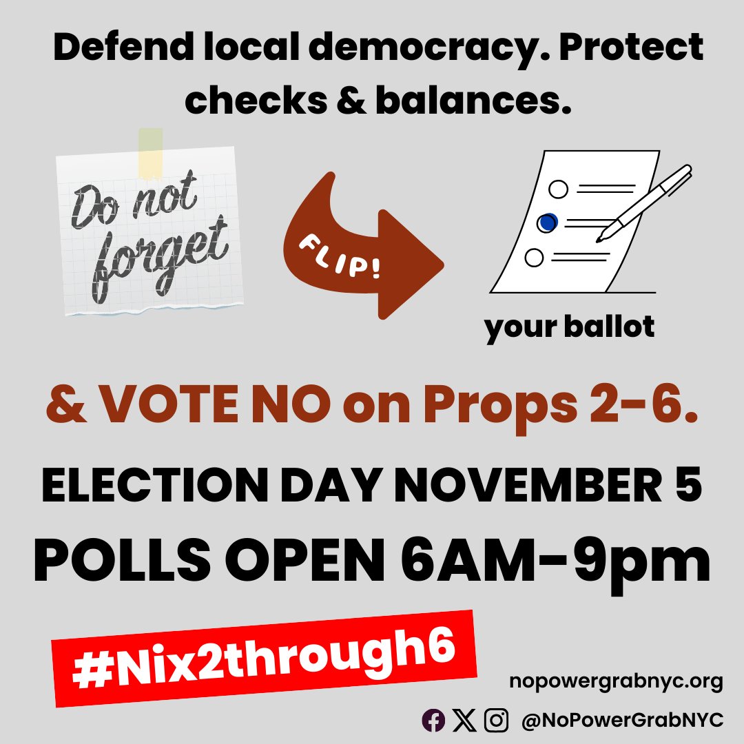 Don't forget to flip your ballot and vote NO to proposals 2 through 6!